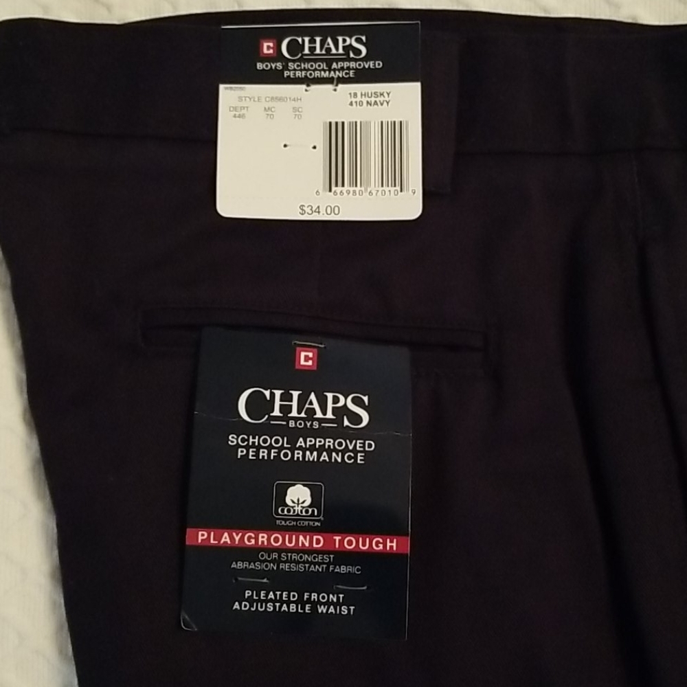 Chaps Boys School Approved Navy Pants